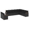 vidaXL 10-dijelni set vrtnih sofa s jastucima crni od poliratana