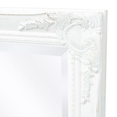vidaXL Zidno Ogledalo Barokni stil 120x60 cm Bijela boja