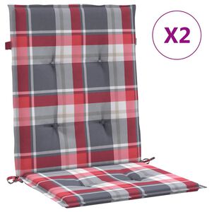 vidaXL Jastuci za stolice 2 kom crveni karirani 100x50x3 cm od tkanine