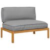 vidaXL Set sofe s jastukom Siva 120 x 92 x 69 cm Čvrsto drvo akacije