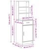 vidaXL Highboard Siva Sonoma 40 x 40,5 x 135 cm Konstruirano drvo