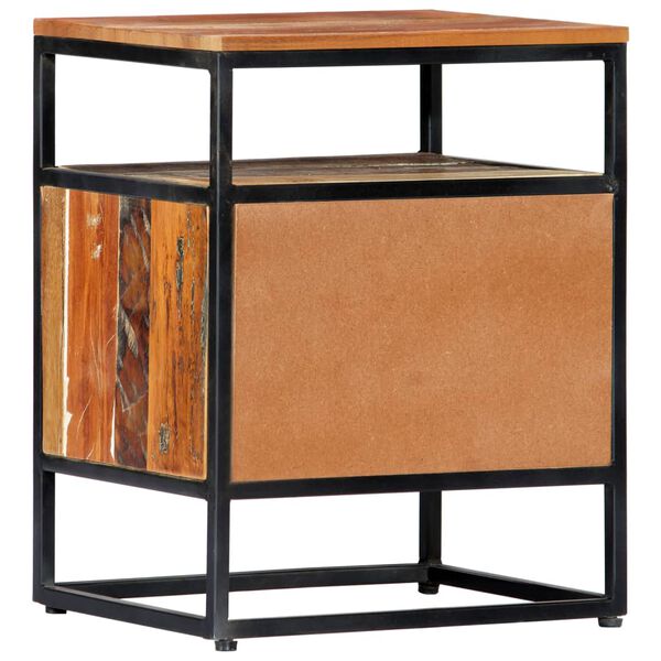 vidaXL Noćni ormarić 40x30x50 cm od masivnog obnovljenog drva i čelika