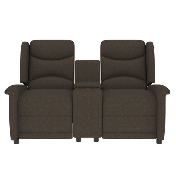 vidaXL Masažni dvosjed s držačem čaša smeđi