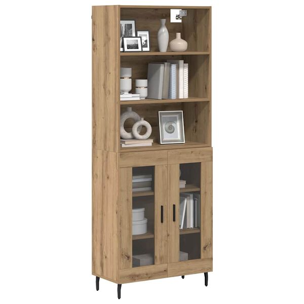 vidaXL Highboard Umjetnički hrast 69,5 x 34 x 180 cm