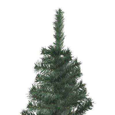 vidaXL Kutno umjetno božićno drvce LED s kuglicama zeleno 150 cm PVC