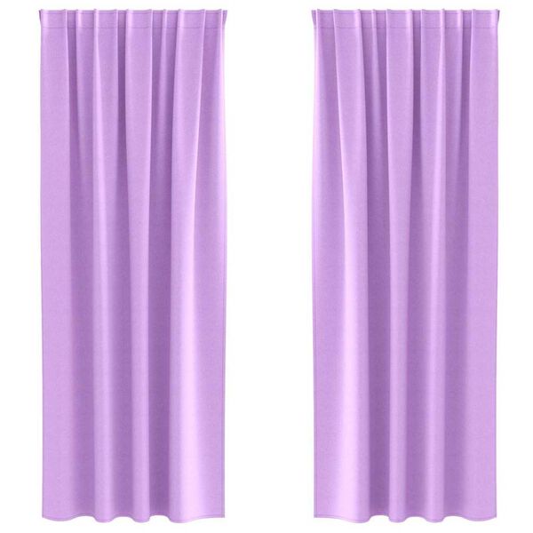 vidaXL Zavjese za blackout s prstenovima 2 pcs Ljubičasta 225 x 140 cm