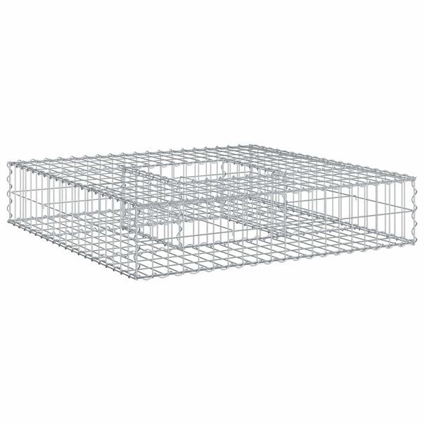 vidaXL Gabionski uzdignuti krevet Srebrno 100 x 100 x 20 cm