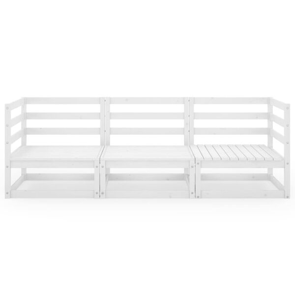 vidaXL Vrtni trosjed od masivne borovine bijeli