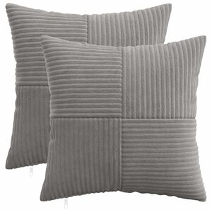 vidaXL Presvlaka za jastuk 2 pcs ALMELO Svjetlosiva 30 x 30 cm Kord
