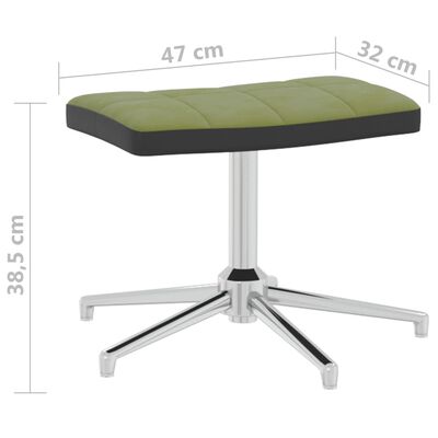 vidaXL Stolica za opuštanje s osloncem za noge zelena od baršuna/PVC-a
