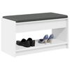 vidaXL Klupa za hodnik s jastukom s policom Bijeli 83 x 38 x 45 cm