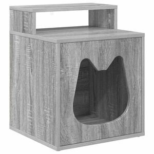 vidaXL Mačja Kuća Siva Sonoma 42,5 x 40 x 53,5 cm Konstruirano drvo