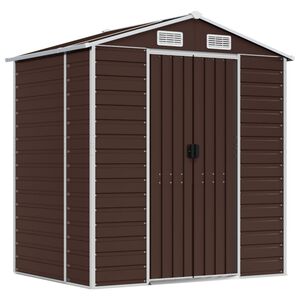 vidaXL Vrtno spremi&scaron;te smeđe 191 x 130 x 198 cm od pocinčanog čelika