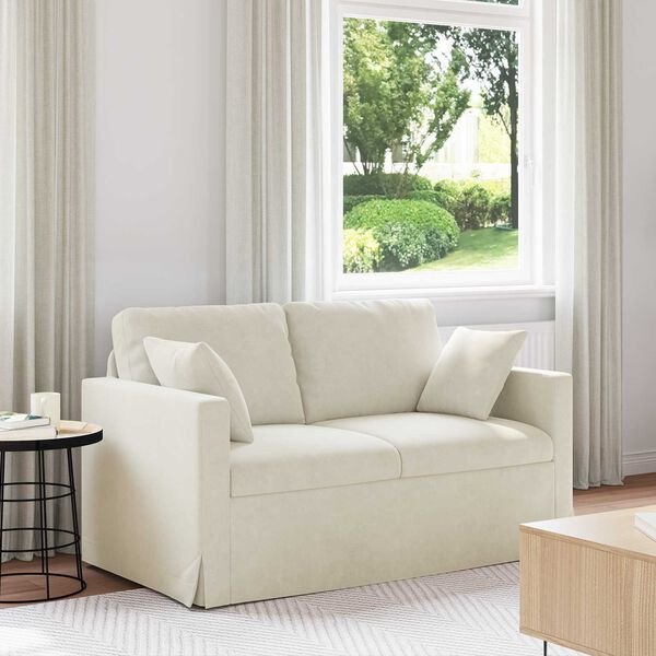 vidaXL Sofa Krema 138 x 78 x 80 cm Bar&scaron;un