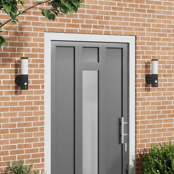 vidaXL Vanjska zidna lampa 2 pcs Crna 15 x 7,5 x 33 cm