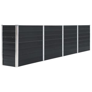 vidaXL Povi&scaron;ena vrtna gredica 320x40x77 cm pocinčani čelik antracit