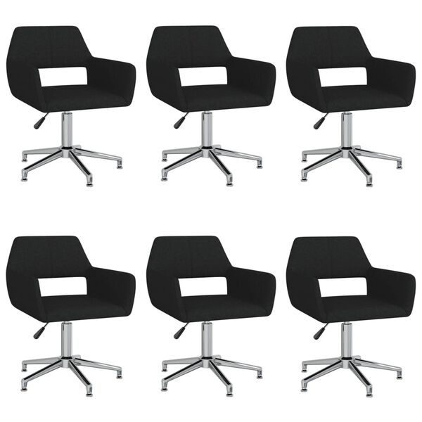 vidaXL Okretne blagovaonske stolice 6 kom crne od tkanine