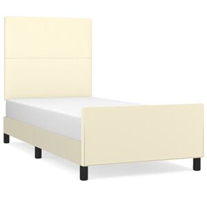 vidaXL Okvir za krevet s uzglavljem krem 80 x 200 cm od umjetne kože