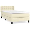 vidaXL Krevet s oprugama i madracem krem 90 x 200 cm od umjetne kože