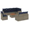 vidaXL 9-dijelni set vrtnih sofa od poliratana s jastucima sivi