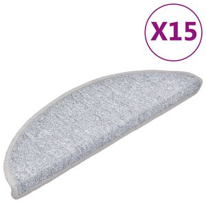 vidaXL Otirači za stepenice 15 kom svijetlosivi 56 x 17 x 3 cm