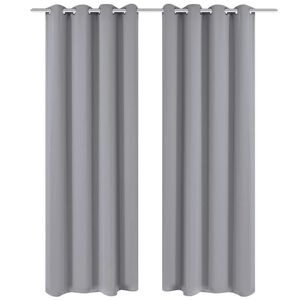 vidaXL Zavjesa za Zamračivanje s Metalnim Prstenovima 2 kom 135x175 cm Siva
