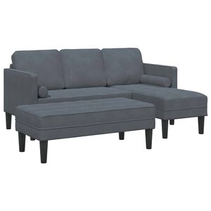 vidaXL Set sofe 2 kom. Tamno siva Poliester