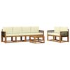 vidaXL Set vanjskih sofa 6 kom. Prirodna i krem