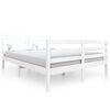 vidaXL Okvir za krevet od masivnog drva bijeli 140 x 190 cm