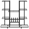 vidaXL Stalak za cvijeće s kotačima 94,5x24,5x91,5 cm crni željezni