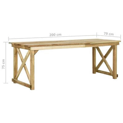 vidaXL Vrtni stol 200 x 79 x 75 cm od impregnirane borovine