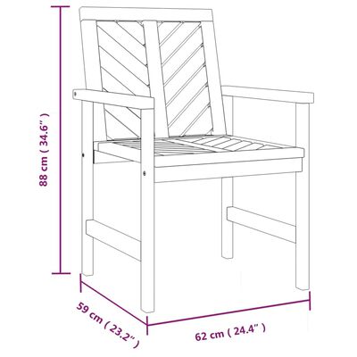 vidaXL Vrtne blagovaonske stolice 4 kom od masivnog bagremovog drva
