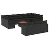 vidaXL 14-dijelni set vrtnih sofa s jastucima poliratan crni