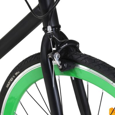 vidaXL Bicikl s fiksnim zupčanikom crno-zeleni 700c 51 cm