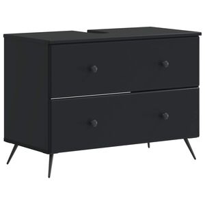 vidaXL Kupaonski ormarić za sudoper BREDA Crna 82 x 41 x 59 cm