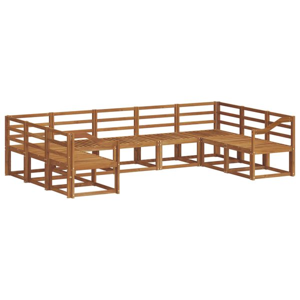 vidaXL Set vanjskih sofa 9 pcs Prirodna Čvrsto drvo akacije