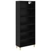 vidaXL Highboard Crni hrast 69,5 x 32,5 x 180 cm Konstruirano drvo
