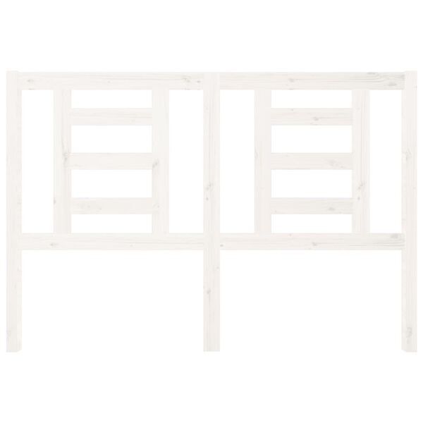 vidaXL Uzglavlje za krevet bijelo 126 x 4 x 100 cm od masivne borovine