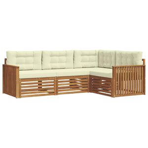vidaXL Set vanjskih sofa s jastukom 4 pcs Prirodna i krem