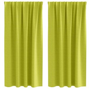 vidaXL Zavjese za blackout s prstenovima 2 pcs Zelena 175 x 140 cm
