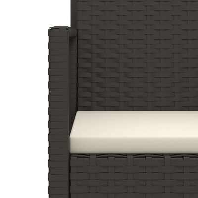 vidaXL 4-dijelna vanjska garnitura od poliratana s jastucima crna
