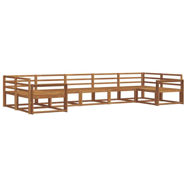 vidaXL Set vanjskih sofa 7 pcs Prirodna Čvrsto drvo akacije