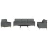 vidaXL 3-dijelni set sofa tamnosivi od tkanine