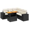 vidaXL 6-dijelni set vrtnih sofa s jastucima crni od poliratana
