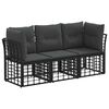 vidaXL Set vanjskih sofa Crna Poliester