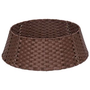 vidaXL Ogrlica za božićno drvce Kružni Tamno smeđa Promjer 45 x 22 cm