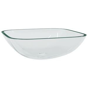 vidaXL Umivaonik stakleni 42 x 42 x 14 cm prozirni