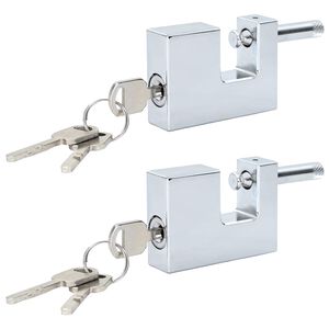 vidaXL Lokot 2 pcs Srebrno 6 x 2 x 4,5 cm Željezo
