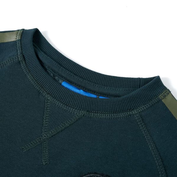 Dječja topla majica zelena boja mahovine 92