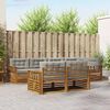 vidaXL Set vanjskih sofa s jastukom 7 pcs Prirodna i svijetlo siva